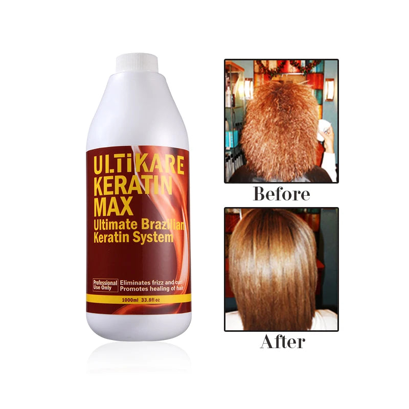 Uitikare 1000ml Brazilian Keratin Treatment Free Formaldehyde Straight+Free Mini Travel Set Hair Shampoo and Conditioner