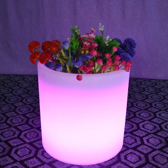 LED Light Flowerpot Colors Changeable Luminous flash flower pot indoor Outdoor illuminated Light plantpot Free Shipping 4pcs/Lot