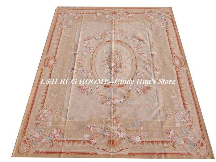 Free shipping  10'x14'  Aubusson rugs  Floral design for modern home decoration