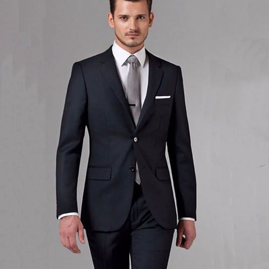 Black Business Men Suits Custom Made Suit Tailored Wedding Suits For Men Custom Tailor Made Suits Bespoke Groom Tuxedos For Men
