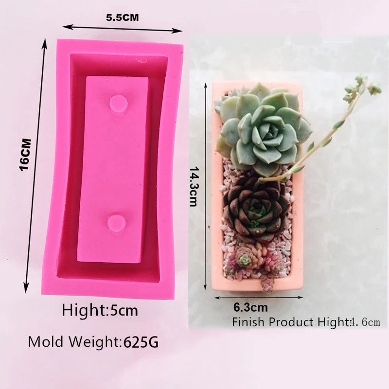 I Love U Heart Shape DIY Clay Cementsilica Silicone Mold Plants Succulent Flower Pot Mould Cement Molds Silicone Concrete Decor