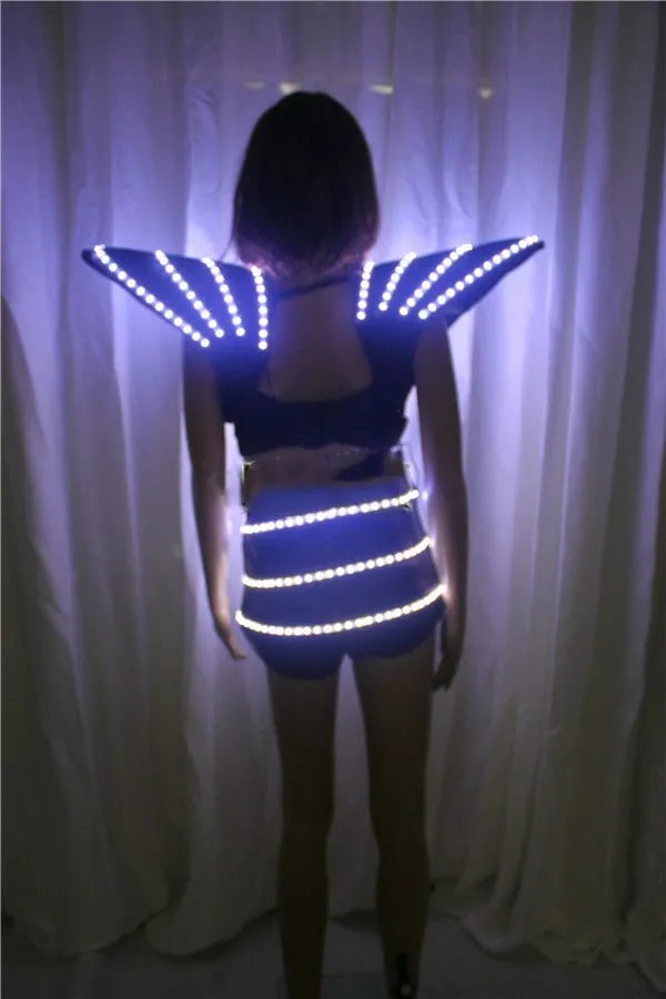 Fashion LED luminous bra shoulder Night bar performance props Stage performance women's clothing laser clothes