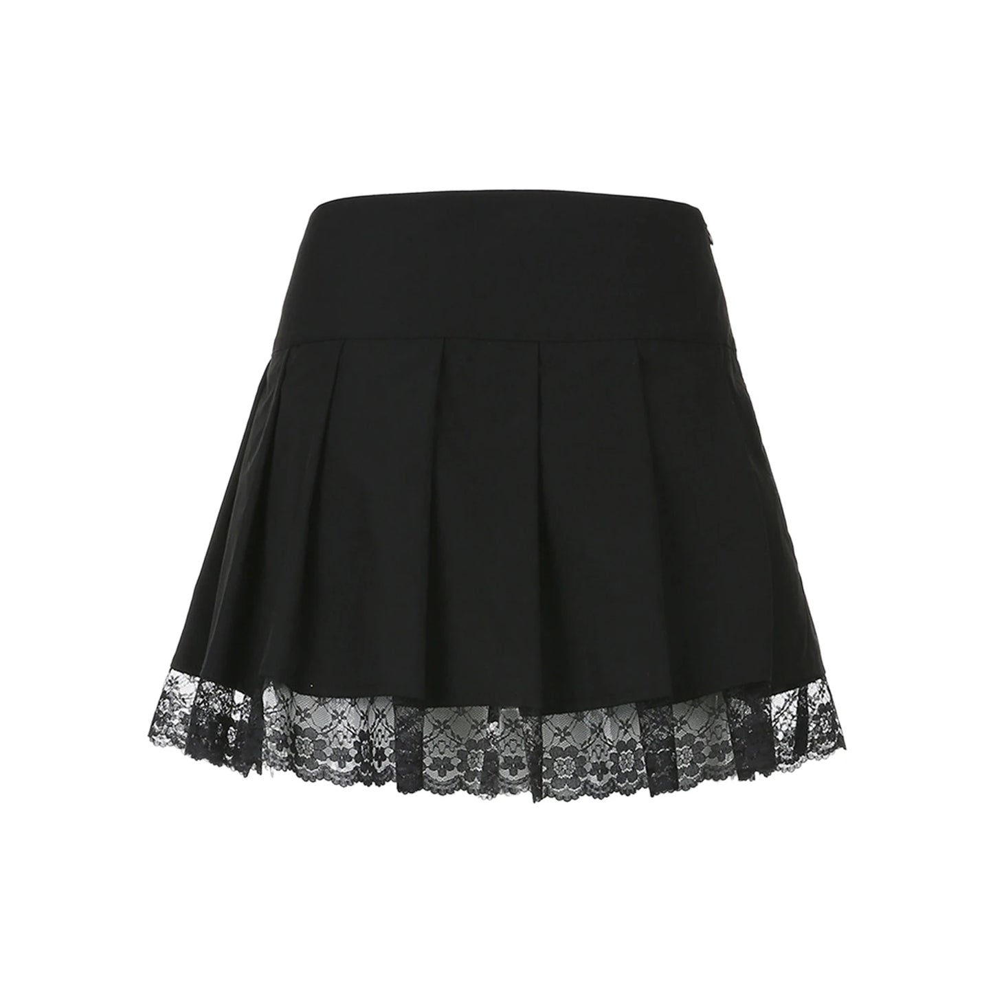 Lace Up Goth Y2K Pleated Skirt Woman Punk Style Dark Academia Aesthetic Vintage 90s Streetwear Black Dance Mini Skirts