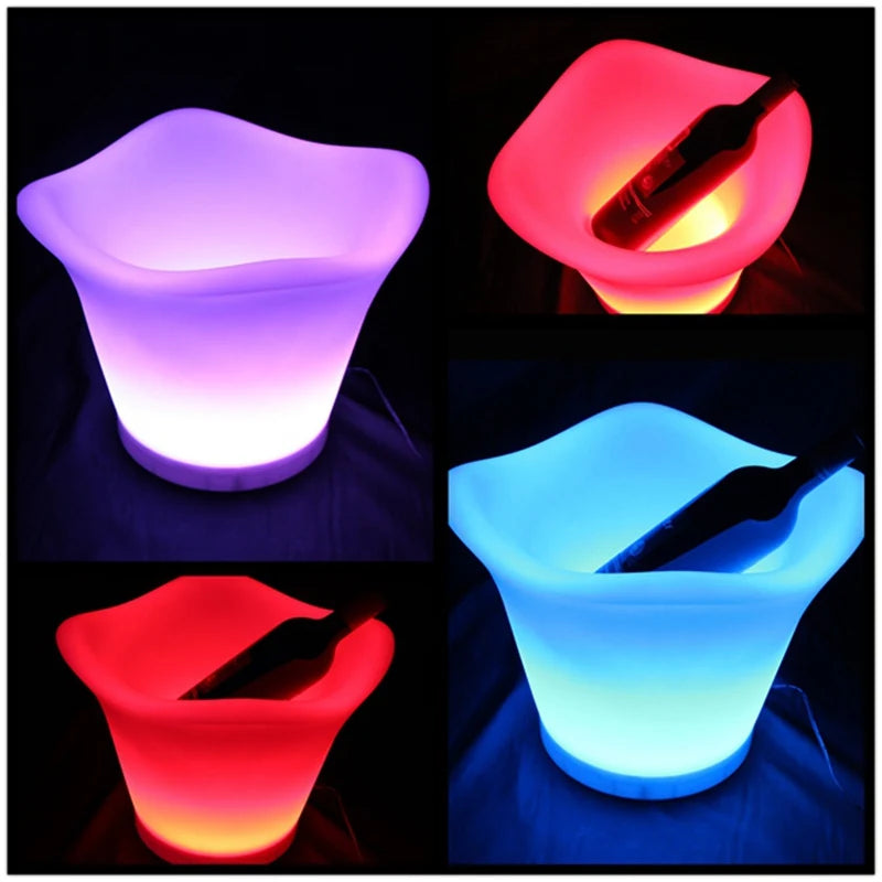 Glowing lighting LED flower pots RGB led flower pot ,led round vase,LED beer barrel L32*W32*H27.2cm Free Shipping 10pcs/Lot