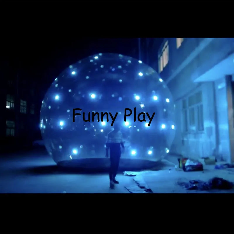 Giant led Inflatable Globe Bubble Dome balloon With Blower 3M/4M led light Globe For Christmas Interaction Decoration