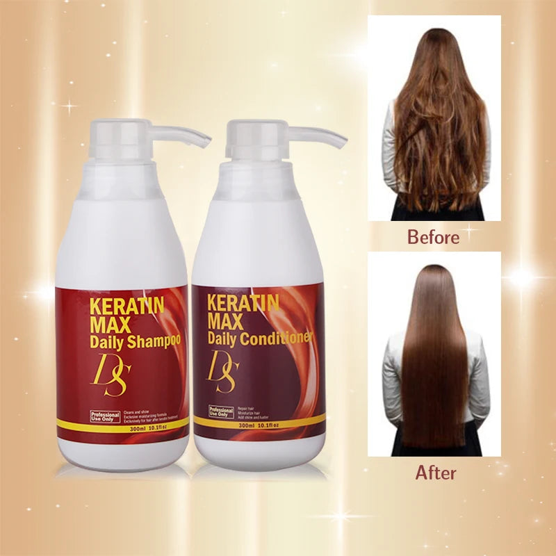 Superior Daily Shampoo 300ml Ds Max Moisturizing+300ml Deep Conditioner For Repair Dry Hair After Keratin Treatment