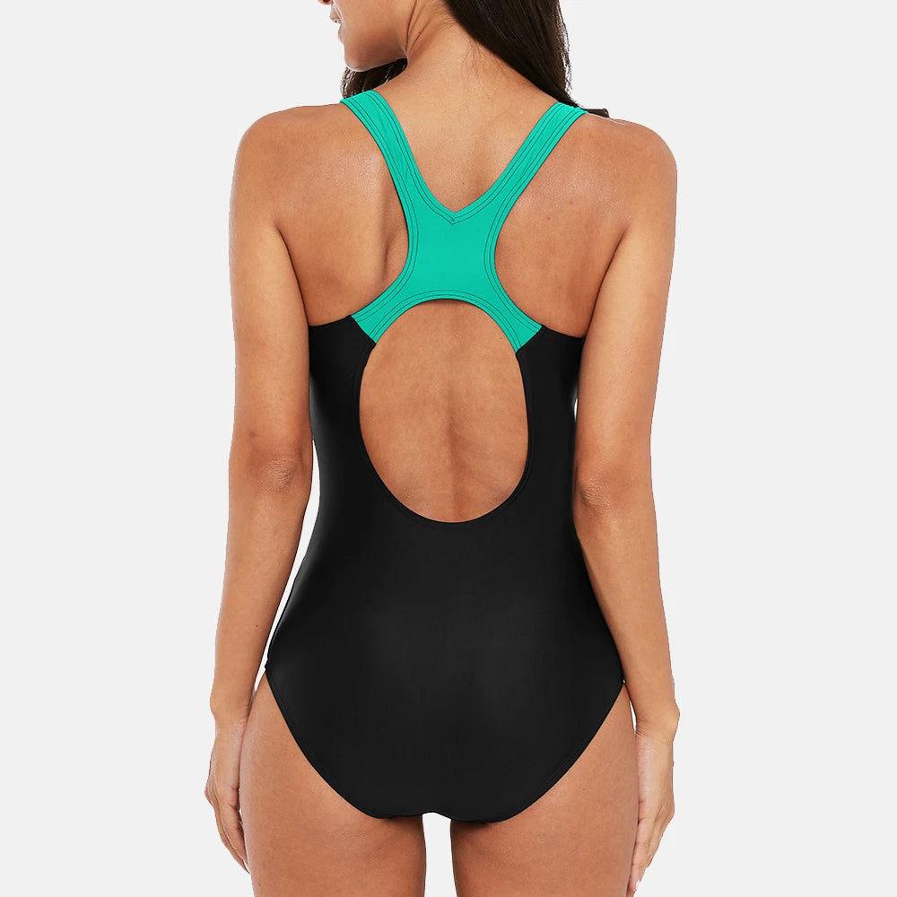 One Piece Women Sports Swimwear Sports Swimsuit  Beachwear fitness slim Bathing Suit Bikini