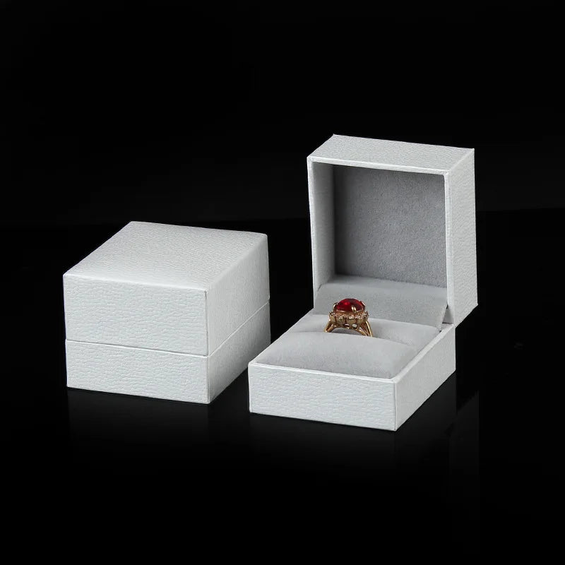 Wholesale Ring Earrings Jewelry Packaging Box for Business Superior Gift Necklace Ear Studs Bracelet Bangle Storage Box White