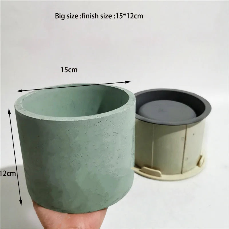 Large Round Concrete Pot Molds Storage Box Cement Molds Garden Planters Pot Pen Holder Silicone Molds Plaster Candle Jar Molds