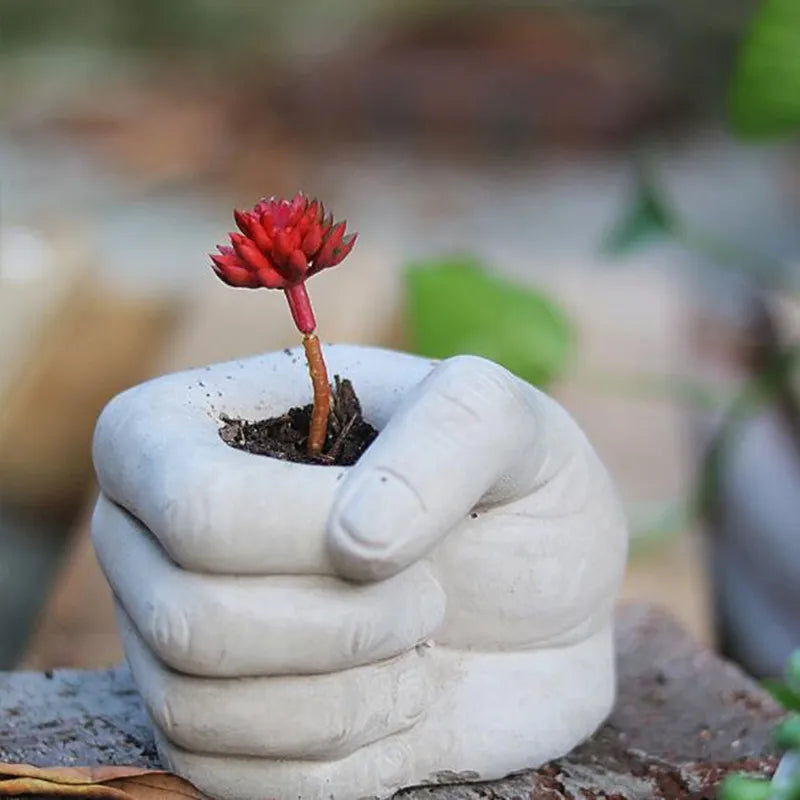 Fist Shape Flower Pot Cement Mold Diy Concrete Gardening Succulent Planting Container Clay Pot Mold Plant Flowerpot Plaster Mold