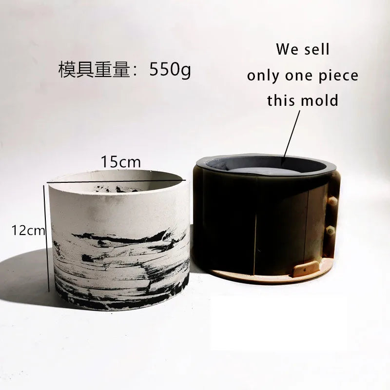 Large Round Concrete Pot Molds Storage Box Cement Molds Garden Planters Pot Pen Holder Silicone Molds Plaster Candle Jar Molds