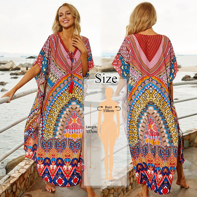 Embroidered Short Sleeve Summer Dress Cotton  Women Beachwear Swimsuit Cover Up