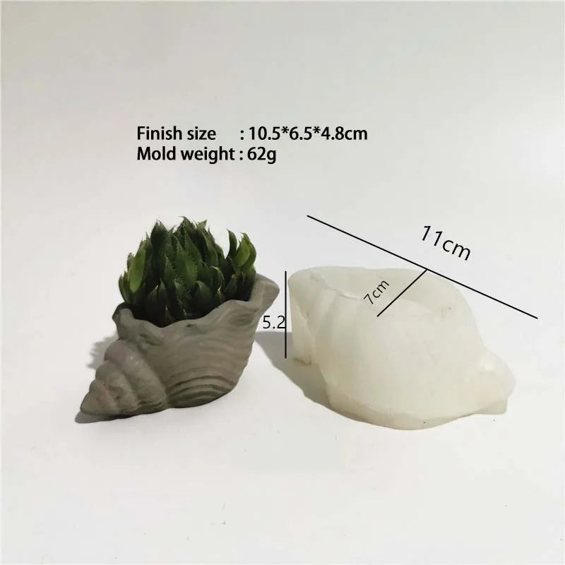 New Silicone Planter Molds Concrete Plaster Pot Molds Resin Conch Molds Jewelry Conch Tray Molds DIY Flower Pot molds