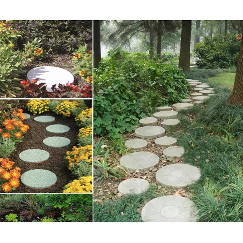 Garden DIY Plastic Mold Path Pavement Model Concrete Stepping Stone Cement Brick Maker DIN889