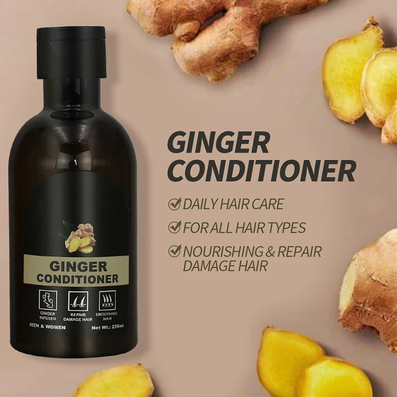 Ginger Hair Shampoo Conditioner Set Anti Hair Loss Moisturizing Hair Damage Repair Natural Herbal Extract Hair Care Product