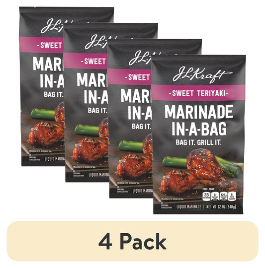 (4 Pack)  Marinade In-A-Bag Sweet Teriyaki Liquid Marinade, 12 Oz Bag
