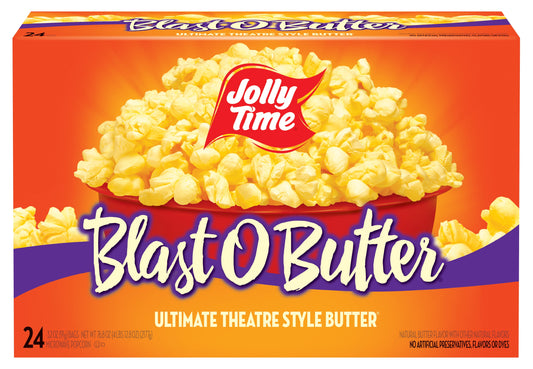 Blast O Butter Microwave Popcorn, 24 Ct (3.2 Oz. Bags) Gluten-Free