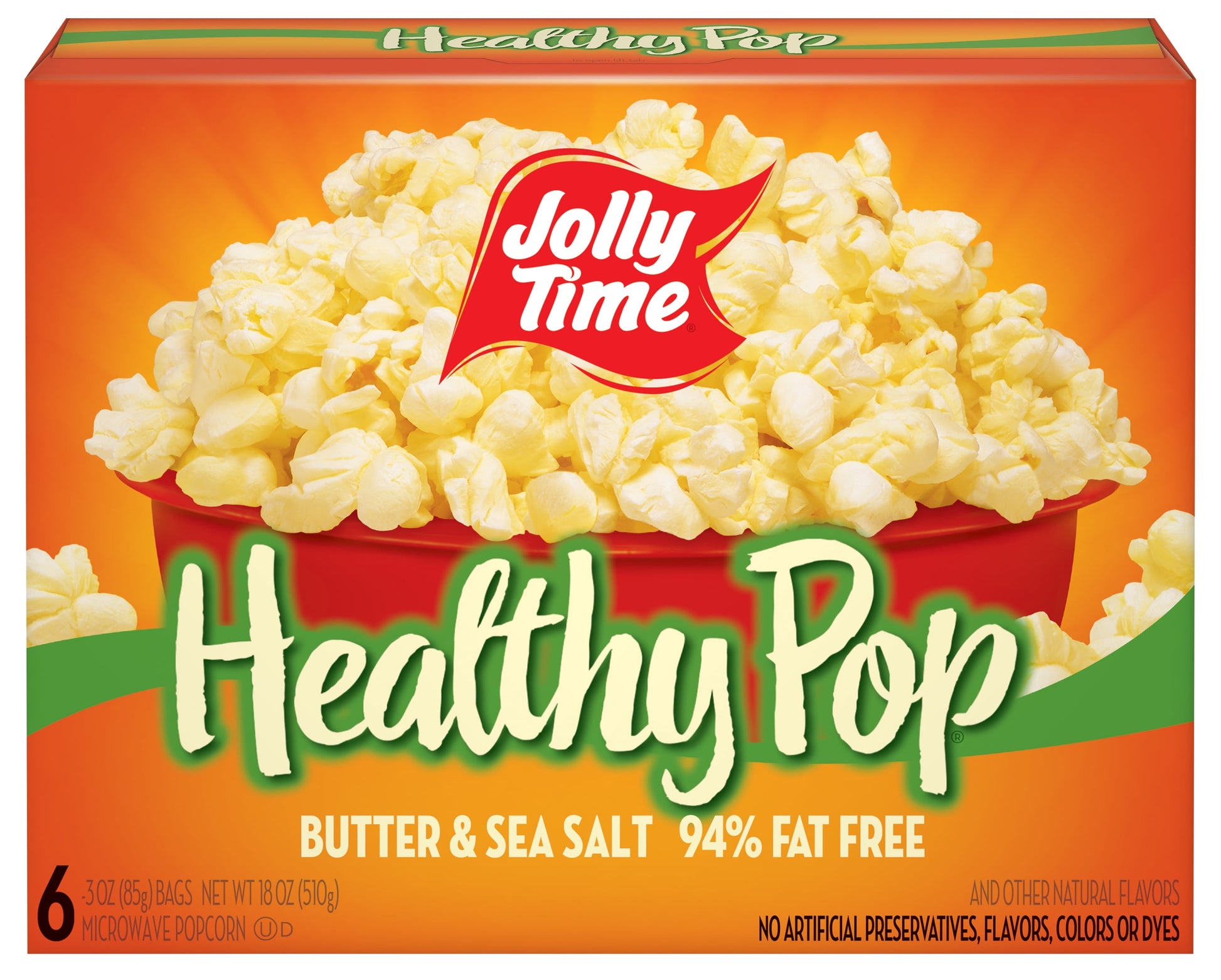 Healthy Pop Butter Microwave Popcorn 3 Oz, 6 Ct. Gluten-Free Non-Gmo