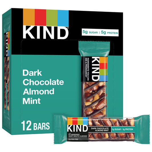 Nut Bars, Dark Chocolate Almond Mint, 1.4 Oz, 12 Ct