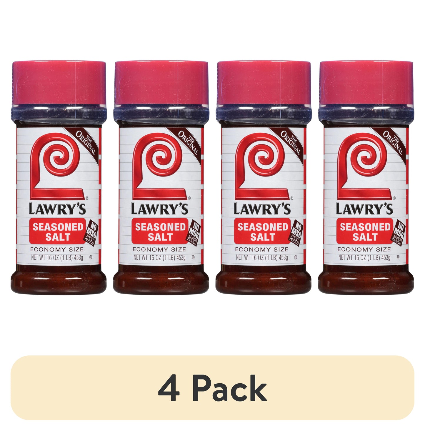 (4 Pack)  Kosher Economy Size Seasoned Salt, 16 Oz Bottle