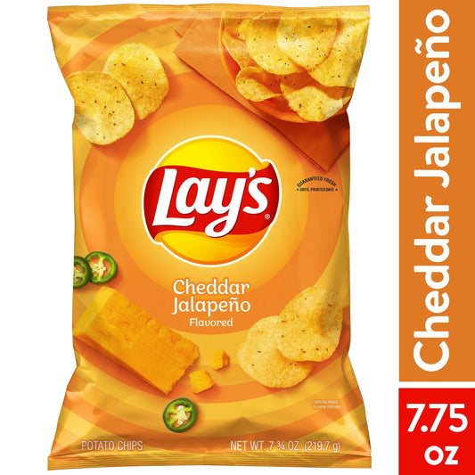Cheddar Jalapeno Flavored Potato Chips, 7.75 Oz Bag