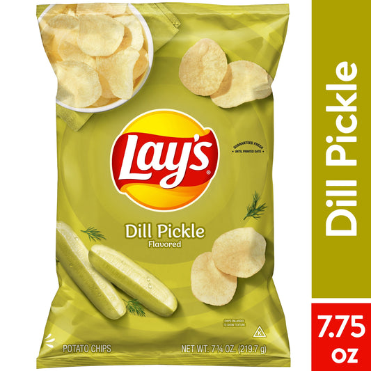 Dill Pickle Potato Snack Chips,7.75 Oz Bag