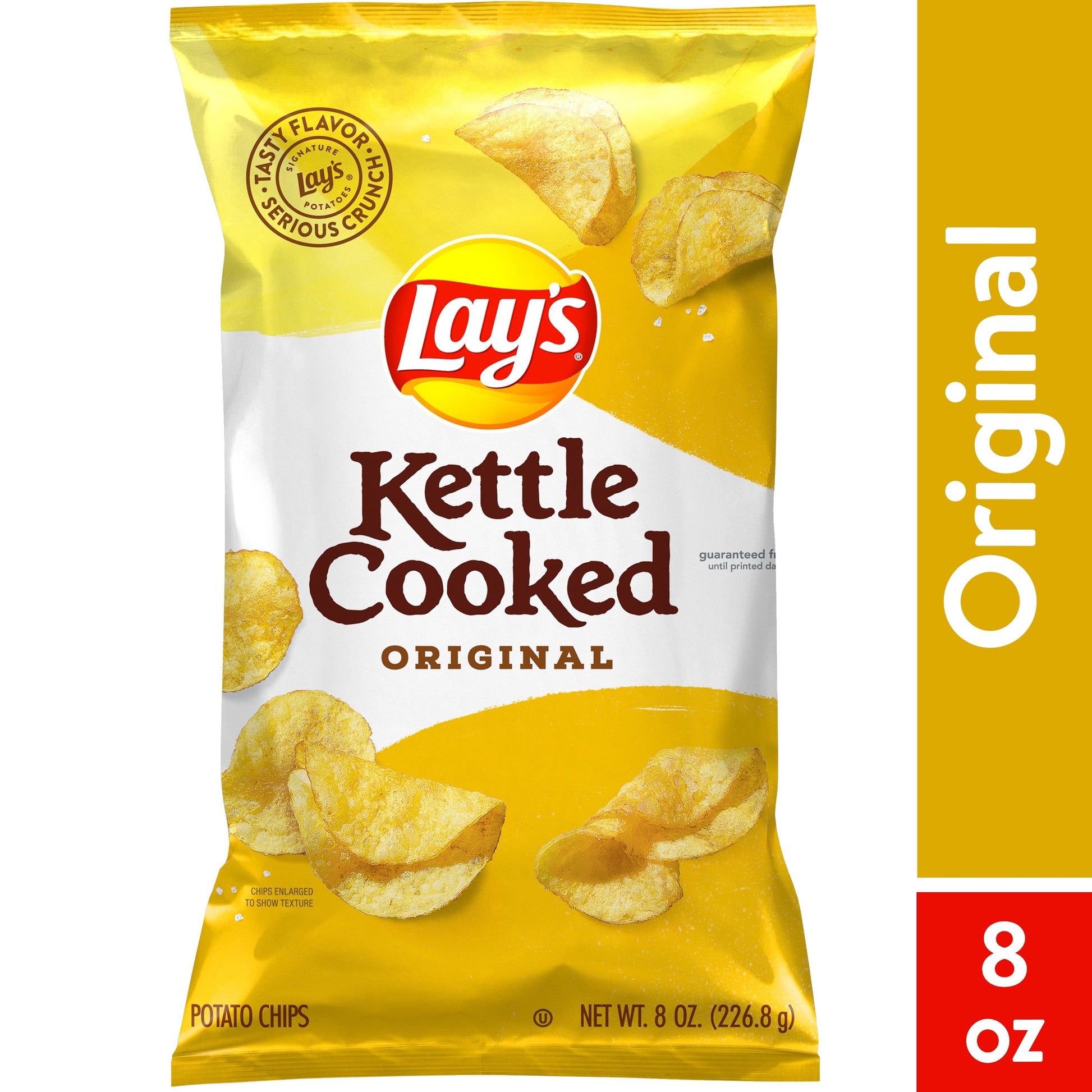 Kettle Cooked Original Potato Snack Chips, 8 Oz Bag