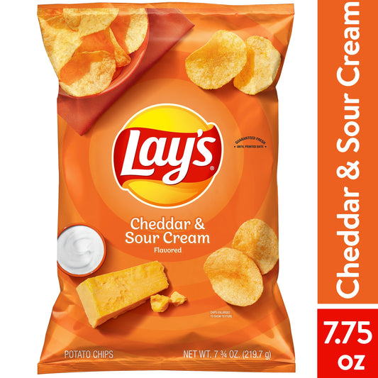 Potato Chips, Cheddar & Sour Cream, 7.75 Oz Bag