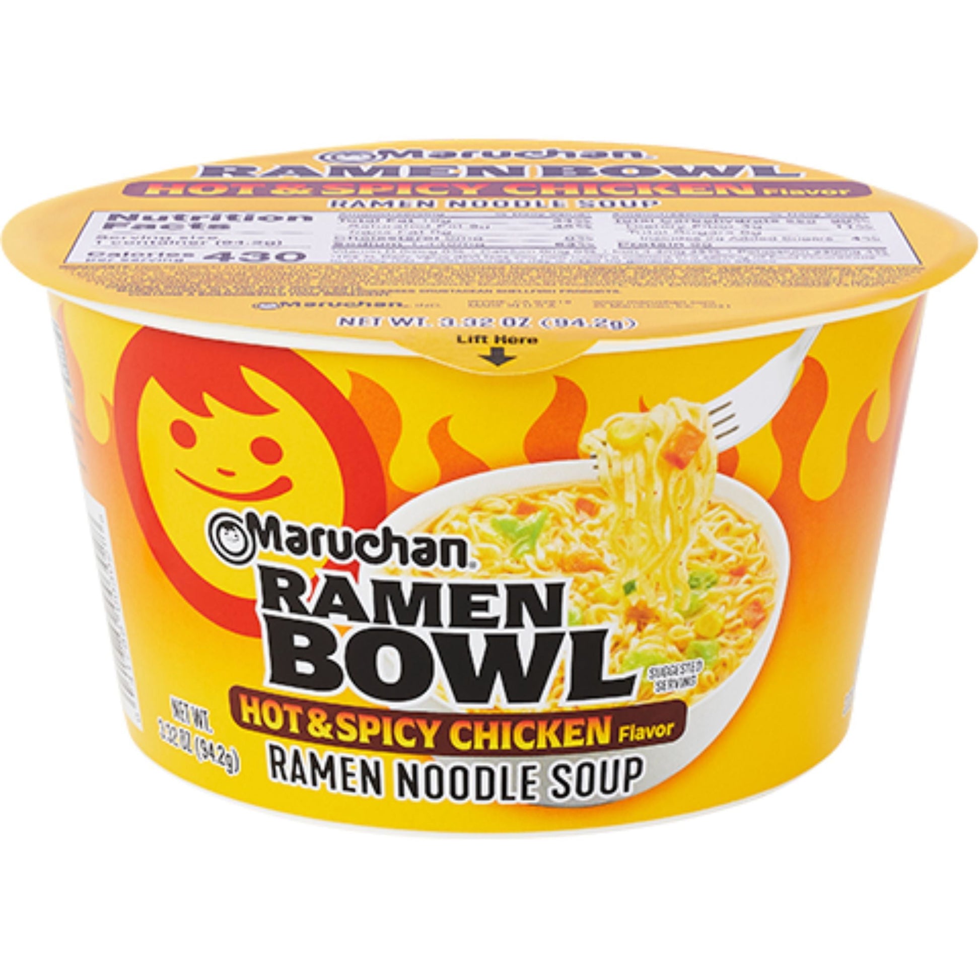 Bowl Hot & Spicy Chicken Flavor Ramen Noodles, 3.32 Oz