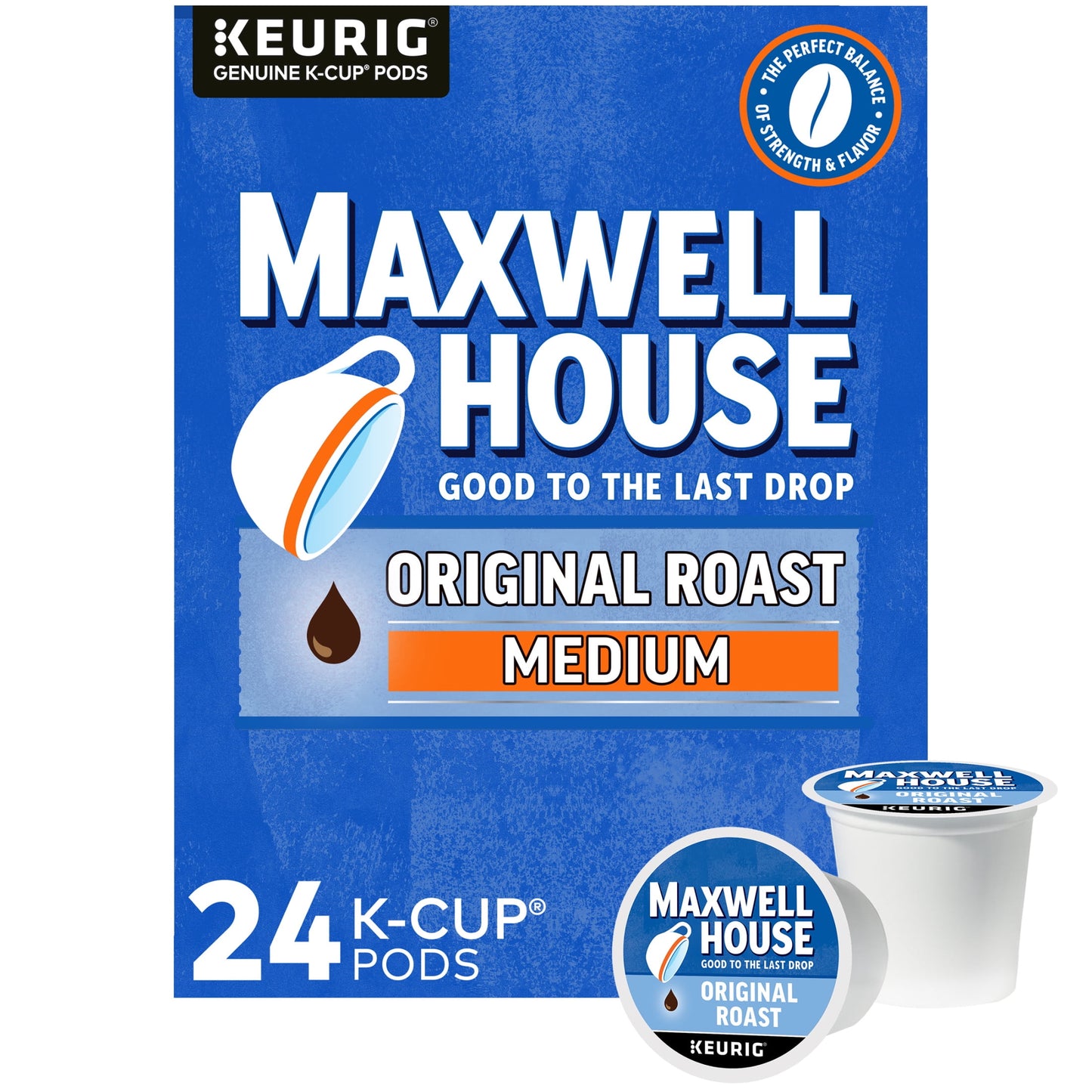 MAX Boost By Maxwell House Medium Roast 1.75X Caffeine K-Cup Coffee Po