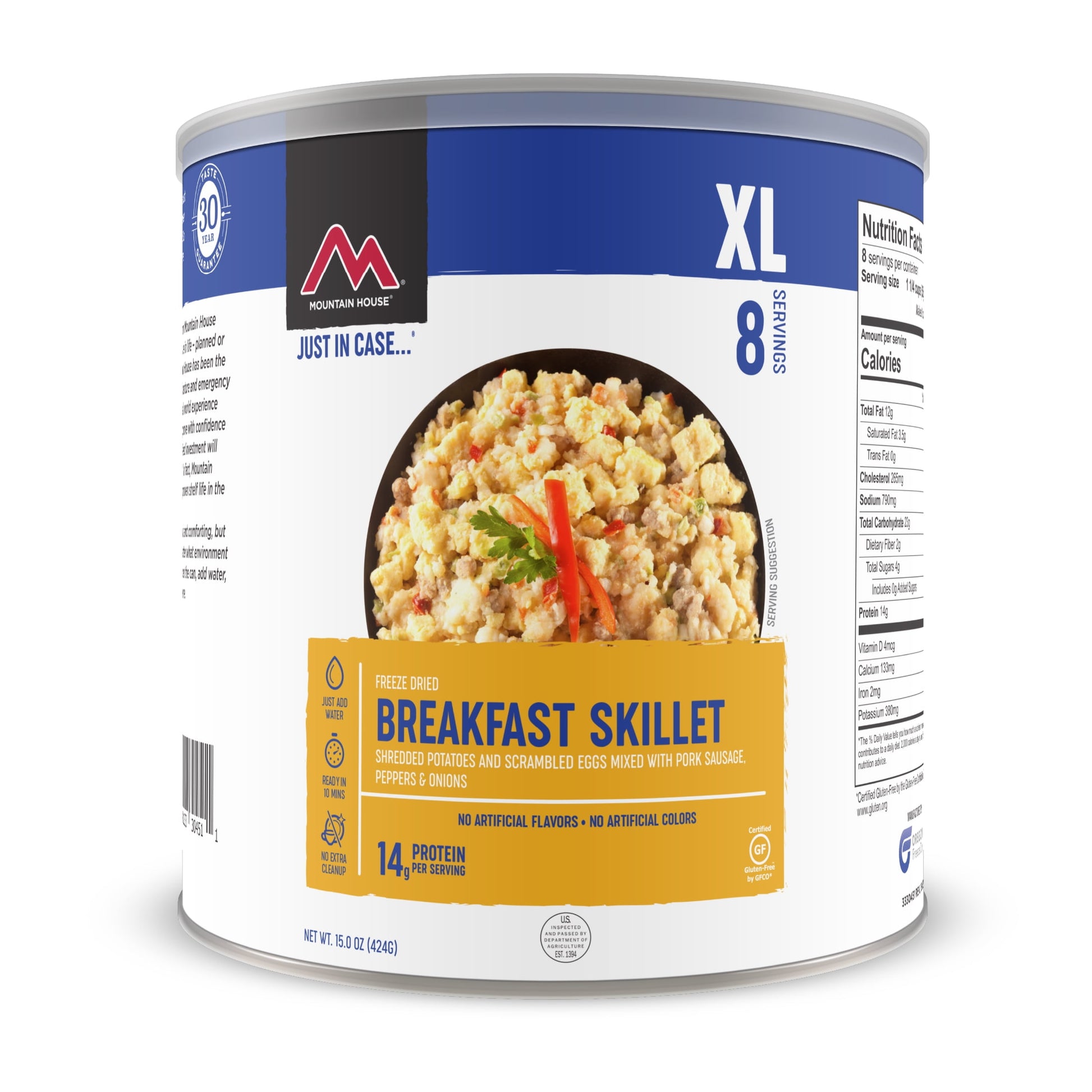 Breakfast Skillet #10 Can, Freeze-Dried Survival & Emergency Food, Gluten-Free, 8 Servings