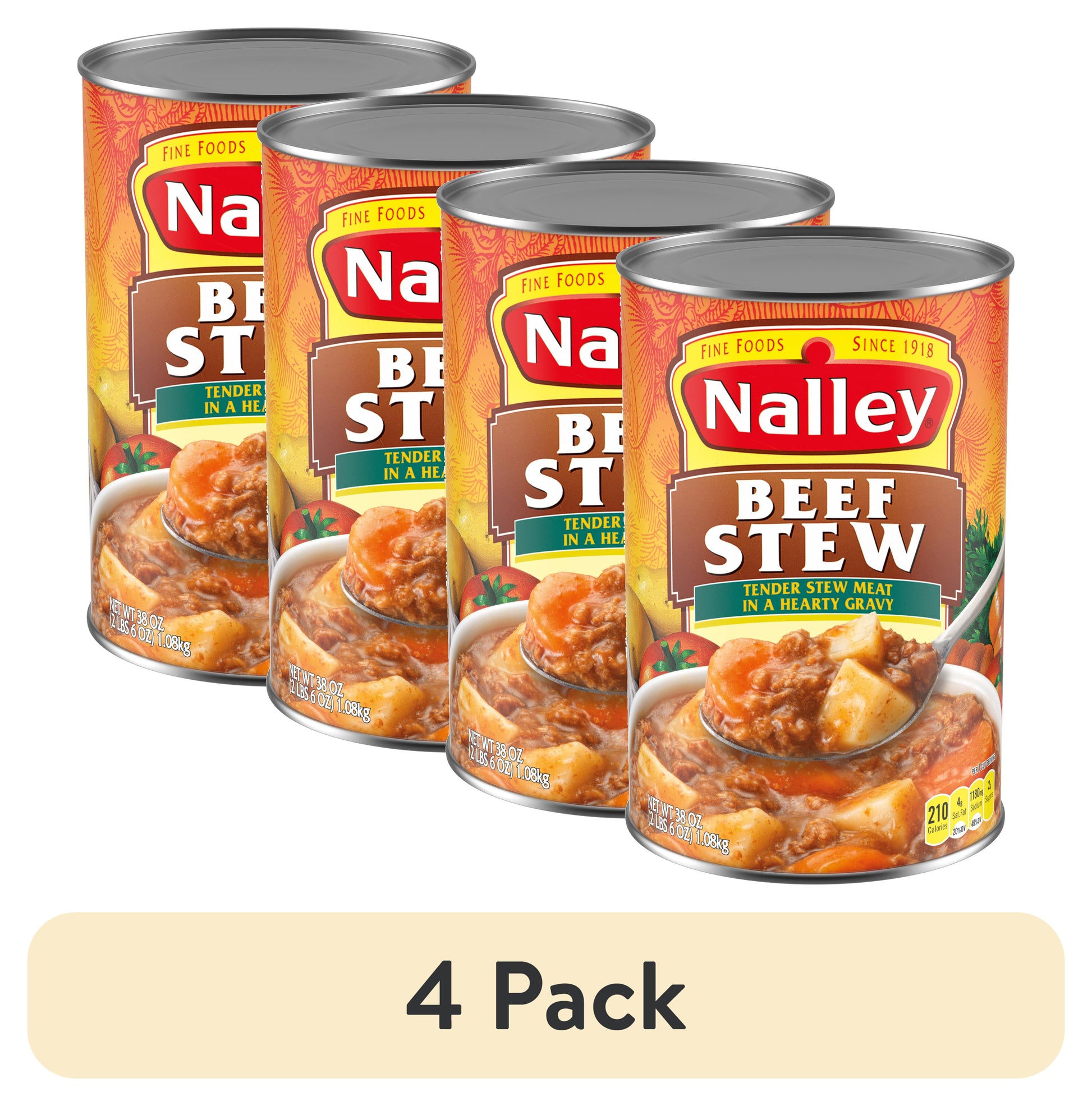 (4 Pack)  Beef Stew with Vegetables and Hearty Gravy, Canned Food, 38 Oz