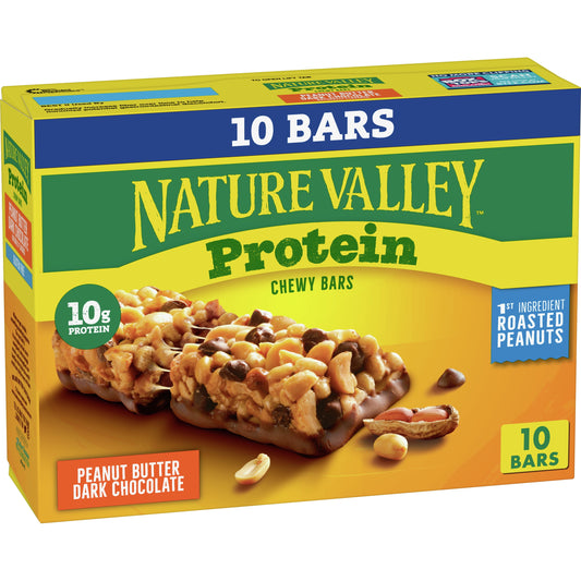 Chewy Protein Granola Bars, Peanut Butter Dark Chocolate, 10 Bars, 14.2 OZ