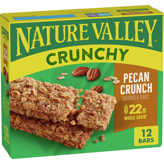 Crunchy Granola Bars, Pecan Crunch, 12 Bars, 8.94 OZ (6 Pouches)