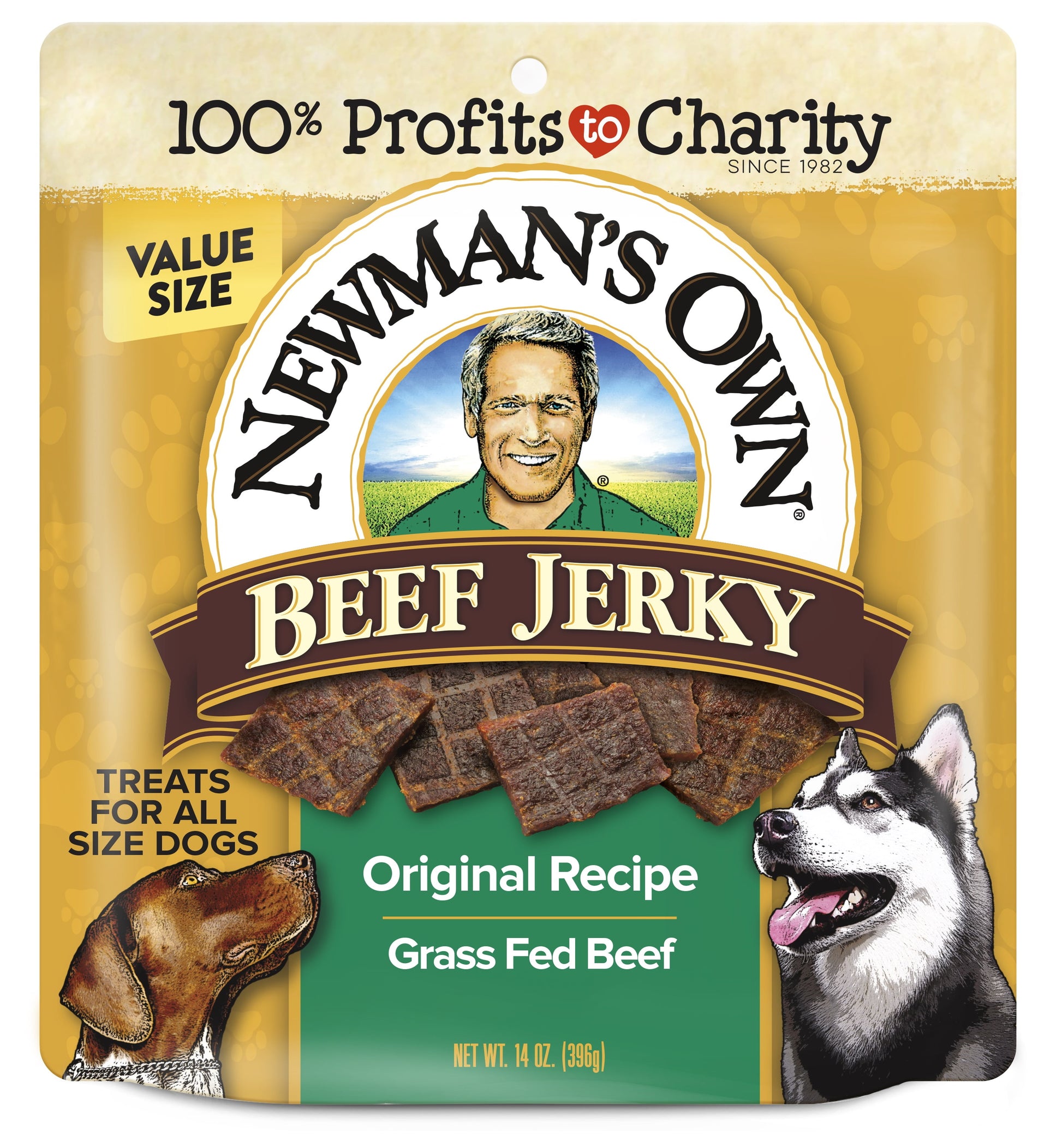 Original Recipe Grass Fed Beef Jerky Treats for Dogs, 14Oz Re-Sealable Bag