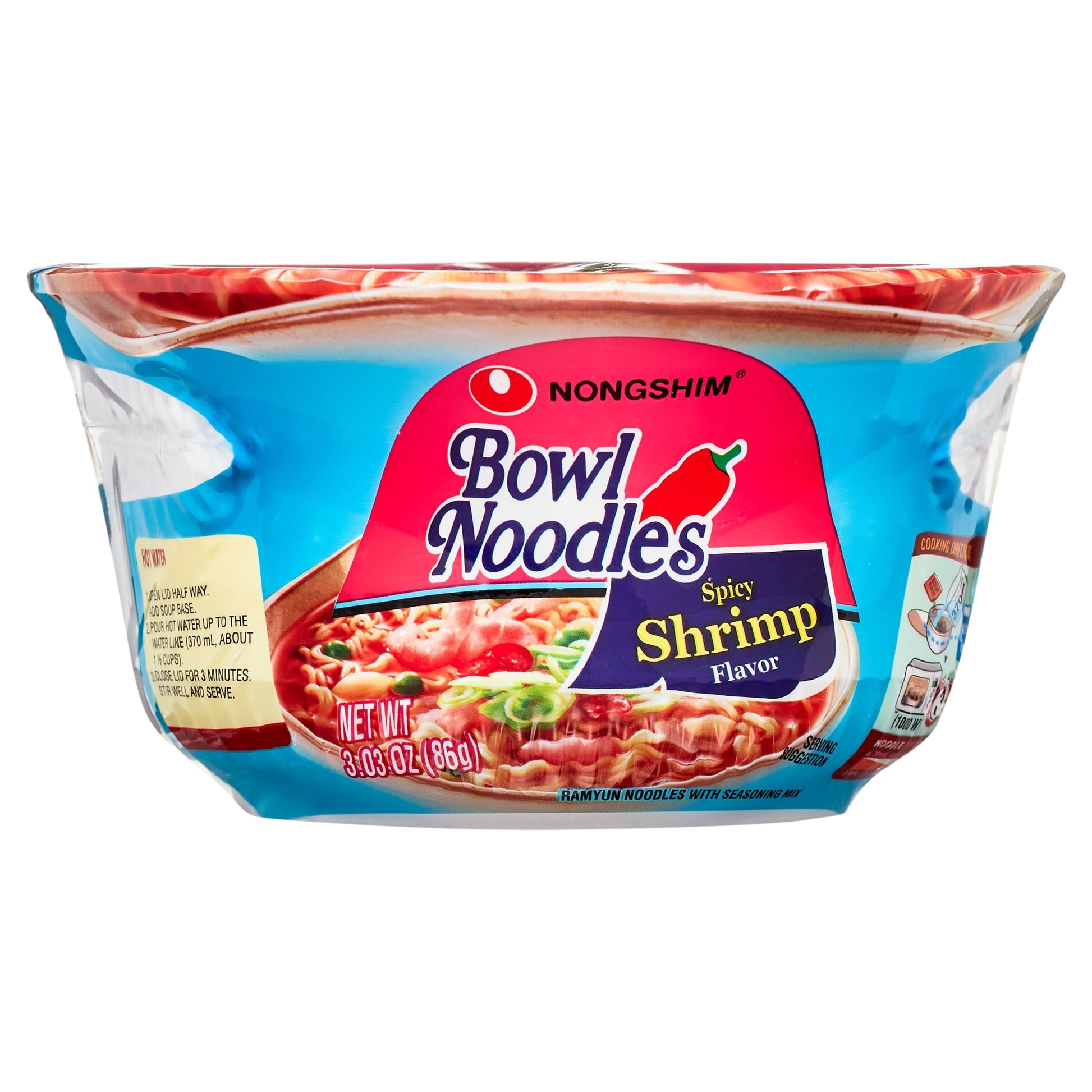 Bowl Noodle Spicy Shrimp Ramyun Ramen Noodle Soup Bowl, 3.03Oz X 12 Count