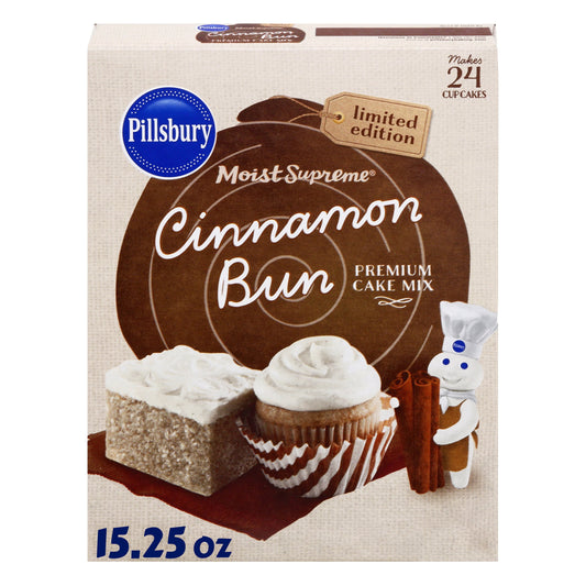 Moist Supreme Premium Cinnamon Bun Cake Mix, 15.25 Oz Box