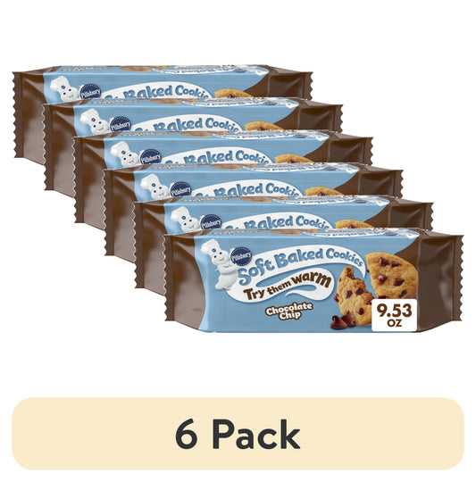 (6 Pack)  Soft Baked Cookies, Chocolate Chip, 9.53 Oz, 18 Ct