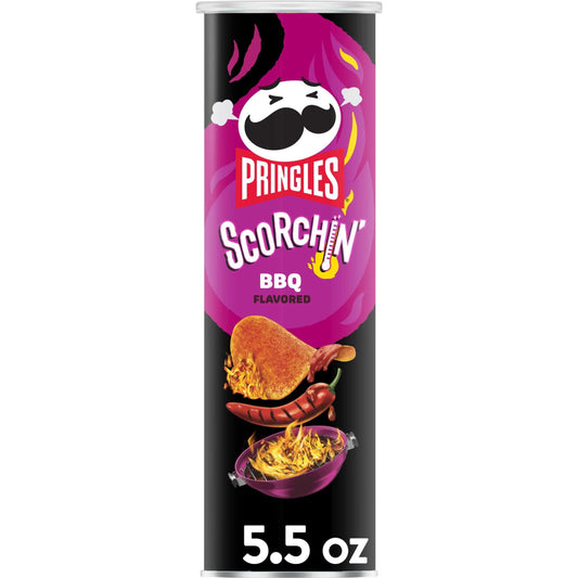 Scorchin, Potato Crisps Chips, Spicy Snacks, Hot Crisps Chips, Bbq, 5.5Oz Can (1 Can)