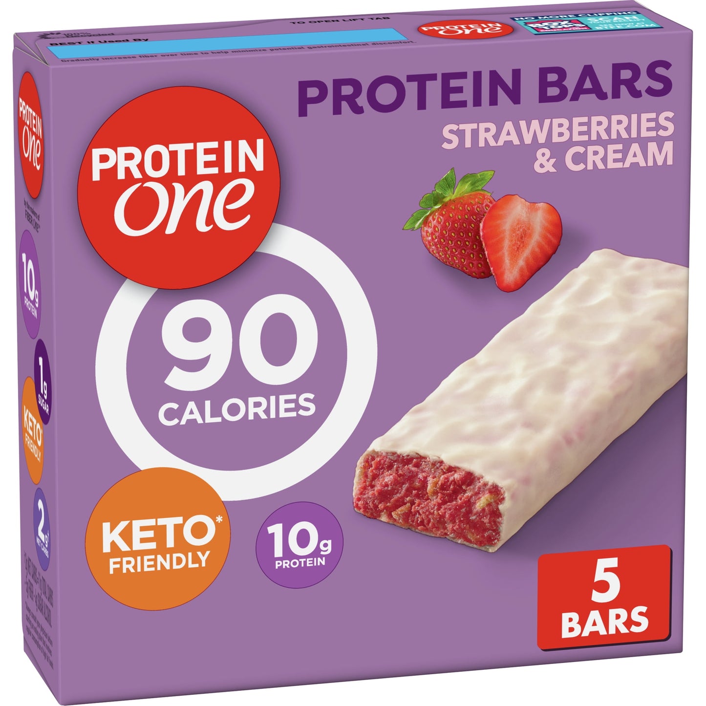 , Strawberries & Cream Protein Bars, Keto Friendly, 5 Ct