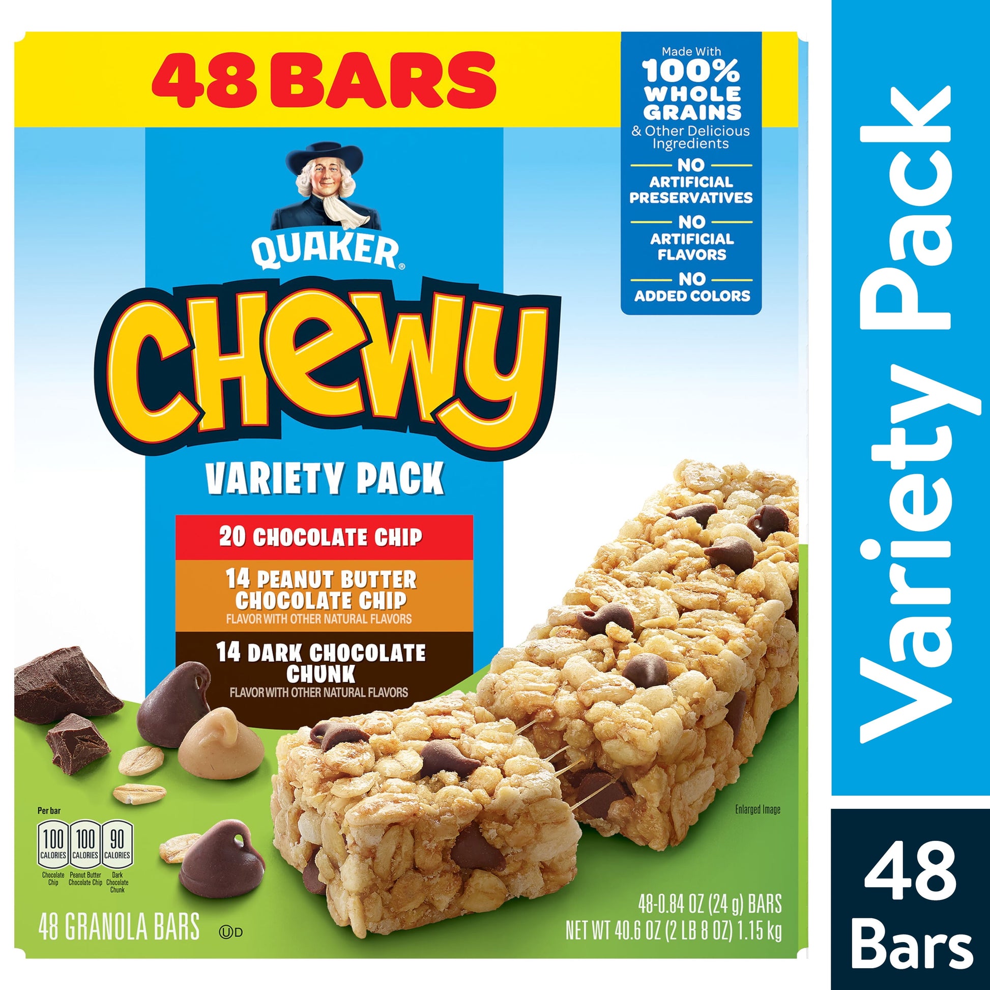 Chewy Granola Bars, Breakfast Bar, Variety Pack, 48 Count