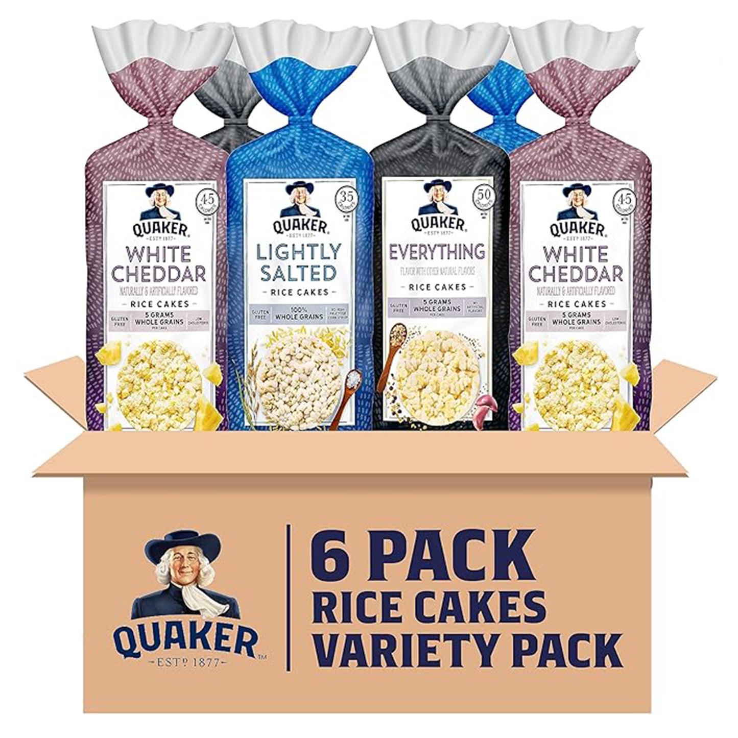 Large Rice Cakes, 3 Flavor Topper Variety Pack, Pack of 6