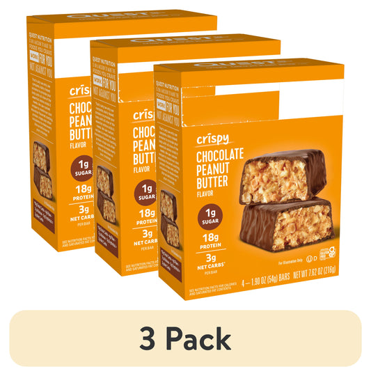 (3 Pack)  Hero Protein Bars, Low Carb, Gluten-Free, Chocolate Peanut Butter, 4 Ct
