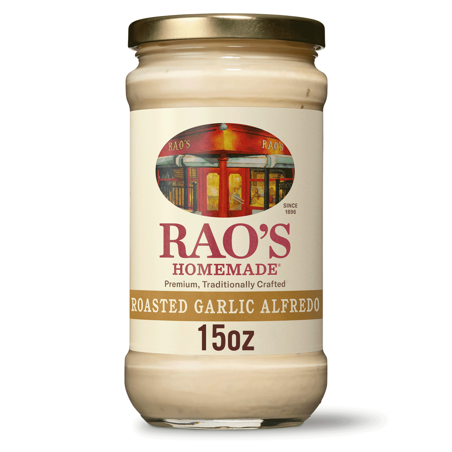 Roasted Garlic Alfredo Sauce, Pasta Sauce with Parmesan and Romano Cheese, 15 Oz