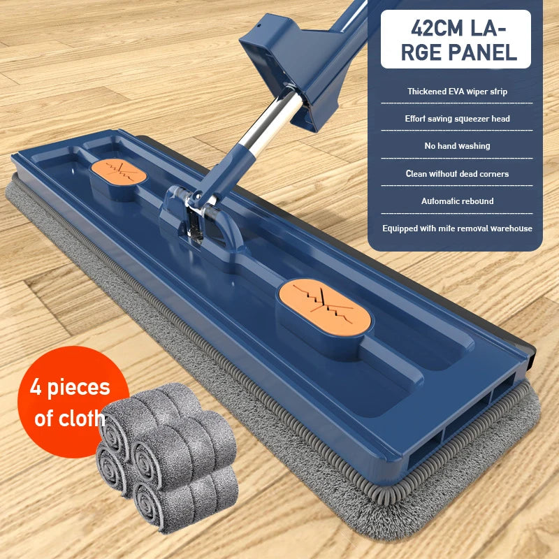 Large Flat Mop with 360 ° Rotating, Self-contained, Slide, Microfiber Floor, Wet and Dry, Home Cleaning Tools, New, 2023