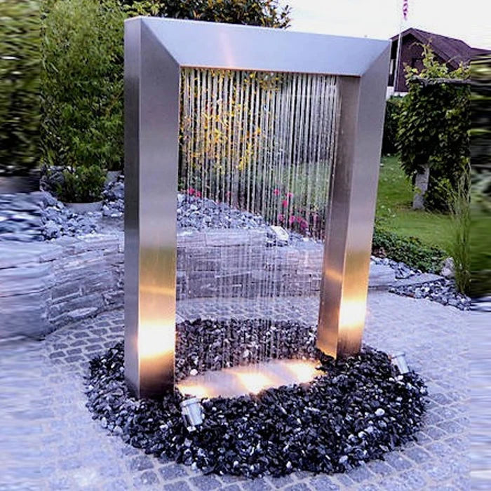 Large Garden Decoration Water Door Waterfall Fountain Water Fountain Stainless Steel Sculpture For Outdoor