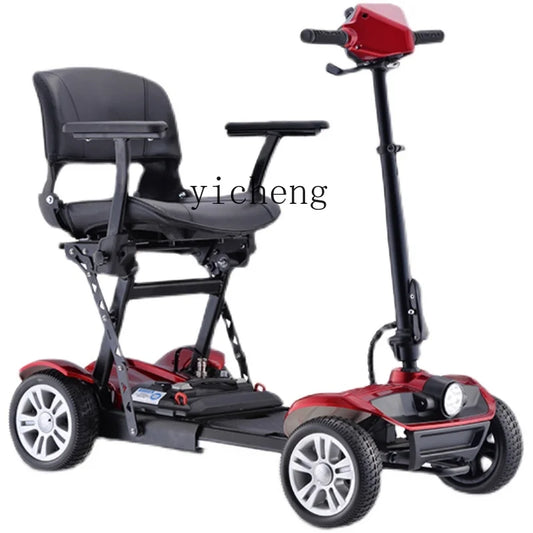 YY Four-Wheel Electric Disabled Double Elderly Folding Battery Car