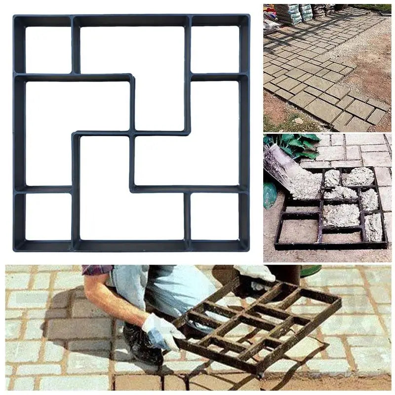 DIY Paving Brick Mould Waves Shaped Walk Maker Reusable Concrete Path Maker Mold Stepping Stone Paver For Lawn Patio Yard Garden