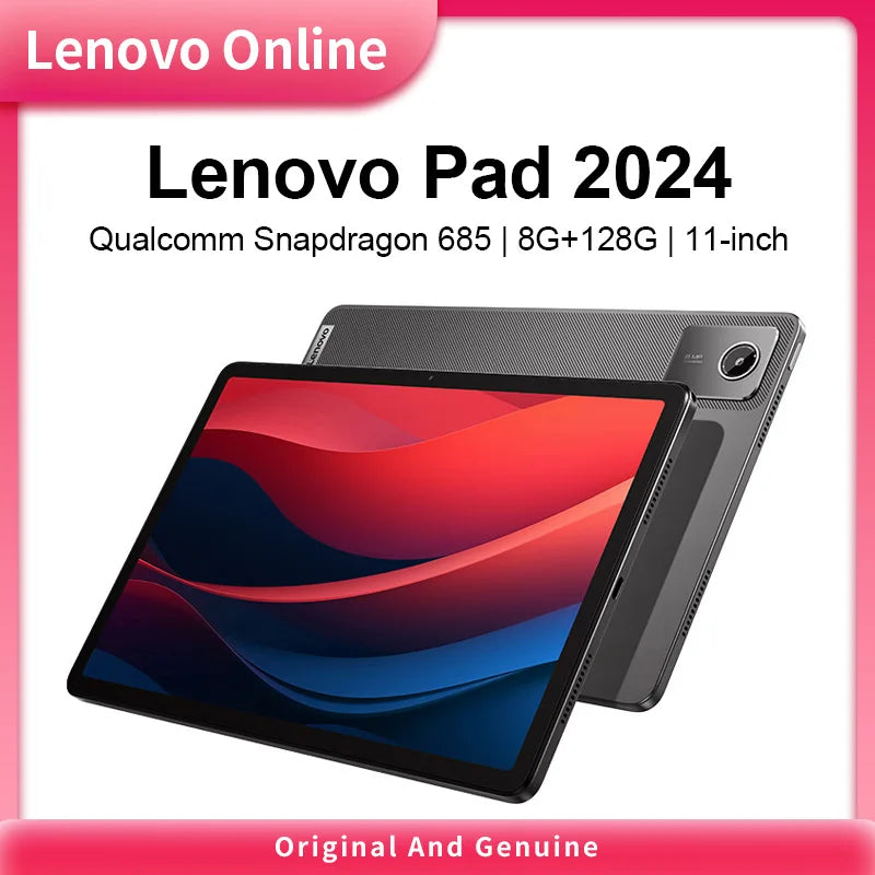 New Tablet Lenovo Pad 2024 Qualcomm Snapdragon 685 Octa Core Android 11 Inch 6G 128G WIFI Grey Learning Office Entertainment