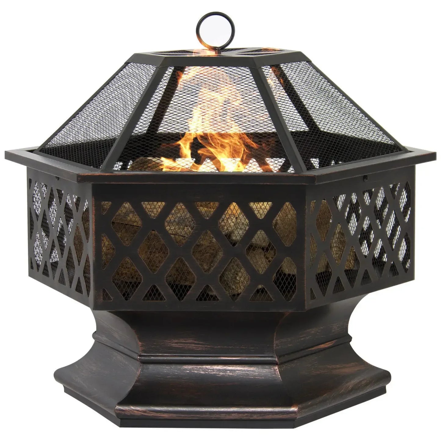 BBQ Fire Pit Six-fan Oven Outdoor Charcoal Grill Grill Grill Grill, Garden Stove With Mesh Cover Heating Stove